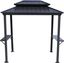 Gray Aluminum Hardtop Grill Gazebo with Side Shelves