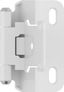 White Gloss Steel Self-Closing Overlay Cabinet Hinge