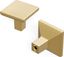 Champagne Bronze Square Modern Cabinet Knob with Mounting Hardware