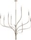 Polished Nickel 8-Light Sculptural Candle Chandelier