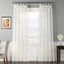 Off-White Double Layered Sheer Polyester Curtain Panel 50" x 120"