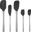 Black Silicone and Stainless Steel 5-Piece Spatula Set