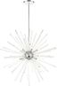 Polished Chrome 12-Light Foyer Pendant Chandelier with Clear Crystal Rods