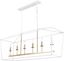 Pagoda 49" Satin White Iron Candle-Style Linear Chandelier