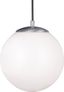 Leo Satin Aluminum Hanging Globe Pendant Light with Smooth White Glass Diffuser