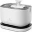 White Wireless Battery Operated Cat Water Fountain with Stainless Steel Tray