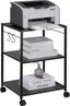 Black Adjustable 3-Tier Printer Stand with Storage Shelves