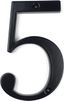 4-Inch Matte Black Zinc House Number 5