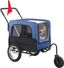 Blue 2-in-1 Dog Stroller and Bike Trailer with Mesh Windows