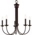 Estate Bronze 5-Light Classical Chandelier with Candelabra Base