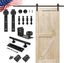 Unfinished Knotty Pine 36'' x 84'' Sliding Barn Door with Hardware Kit