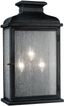 Dark Weathered Zinc 3-Light Outdoor Wall Sconce with Clear Seeded Glass