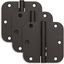 Aged Bronze 3.5" Steel Door Hinges with 5/8" Radius (3-Pack)