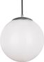 Leo Satin Aluminum Globe Pendant Light with White Diffuser