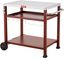 Three-Shelf Red and Stainless Steel Outdoor Grill Cart