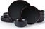 Matte Black Ceramic 12-Piece Dinnerware Set for 4