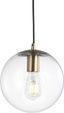 Clear Glass and Brass Globe LED Pendant Light