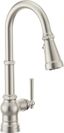 Spot Resist Stainless Steel High Arc Pulldown Kitchen Faucet