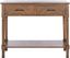 Peyton Rich Brown 40" Carved Herringbone 2-Drawer Console Table with Shelf