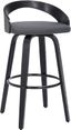 Shelly Black Wood and Metal Swivel Counter Stool