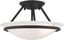 Lustrous Black Nickel 2-Light Semi Flush Mount with White Alabaster Glass Bowl