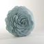 Aqua Flower Design Round Polyester Throw Pillow, 16"