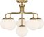 Warm Brass 6-Light Mid-Century Modern Globe Ceiling Light