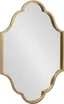 Elegant Scalloped Edge Rectangular Wall Mirror in Gold Finish