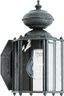 Black Beveled Glass Outdoor Lantern with Clear Shade