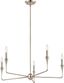 Polished Nickel 5-Light Modern Chandelier with Tapered Accents