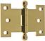 Polished Brass 4" Parliament Hinges with Ball Finials