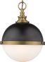 Peyton Industrial Globe Pendant in Matte Black and Factory Bronze