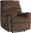 Chocolate Brown Polyester Contemporary Recliner