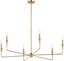 Champagne Bronze 6-Light Modern Candle Chandelier