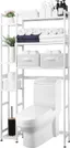 White Bamboo Adjustable Over-the-Toilet Storage Rack