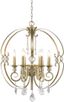 Mini Ella Brushed Bronze 6-Light Chandelier with Crystal Accents