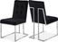 Elegant Parsons Black Velvet Dining Chair with Metal Base