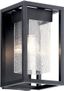 Mercer Black and Silver 12" Outdoor Wall Sconce with Clear Seeded Glass