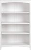 White Solid Pine Adjustable Shaker Style Bookcase, 48"