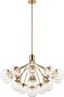 Champagne Bronze 16-Light Sputnik Chandelier with Clear Glass Shades