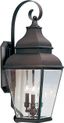 Bronze 3-Light Outdoor Wall Lantern with Clear Glass