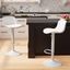 White Adjustable Swivel Metal Bar Stools Set of 2