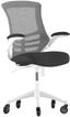 Kelista Mid-Back Black Mesh and Leather Swivel Task Chair