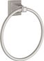 Brushed Nickel Wall Mounted Towel Ring with Architectural Detailing