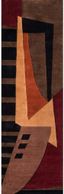 New Wave Red and Brown Hand-Tufted Wool Runner Rug