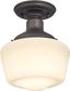 Scholar Brushed Nickel 9" Semi-Flush Mount Ceiling Light with Clear Glass