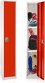 Red Steel Freestanding Locker with Adjustable Shelving