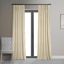 Alabaster Beige Velvet Blackout Pleated Curtain Panel 120"