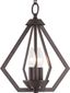 Bronze Mini 2-Light Industrial Candle Chandelier