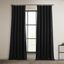 Essential Black Faux Linen Room Darkening Curtains 50W x 108L